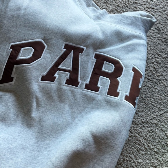 Parke Light Gray Sweatshirt Parke Varsity Mockneck - Picture 5 of 11